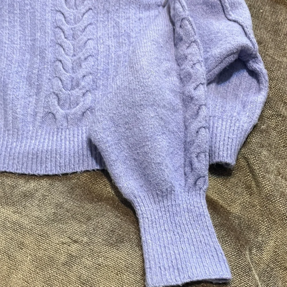 Wild Fable Cozy Cropped Purple Turtleneck Cable Knit Sweater - Size XS